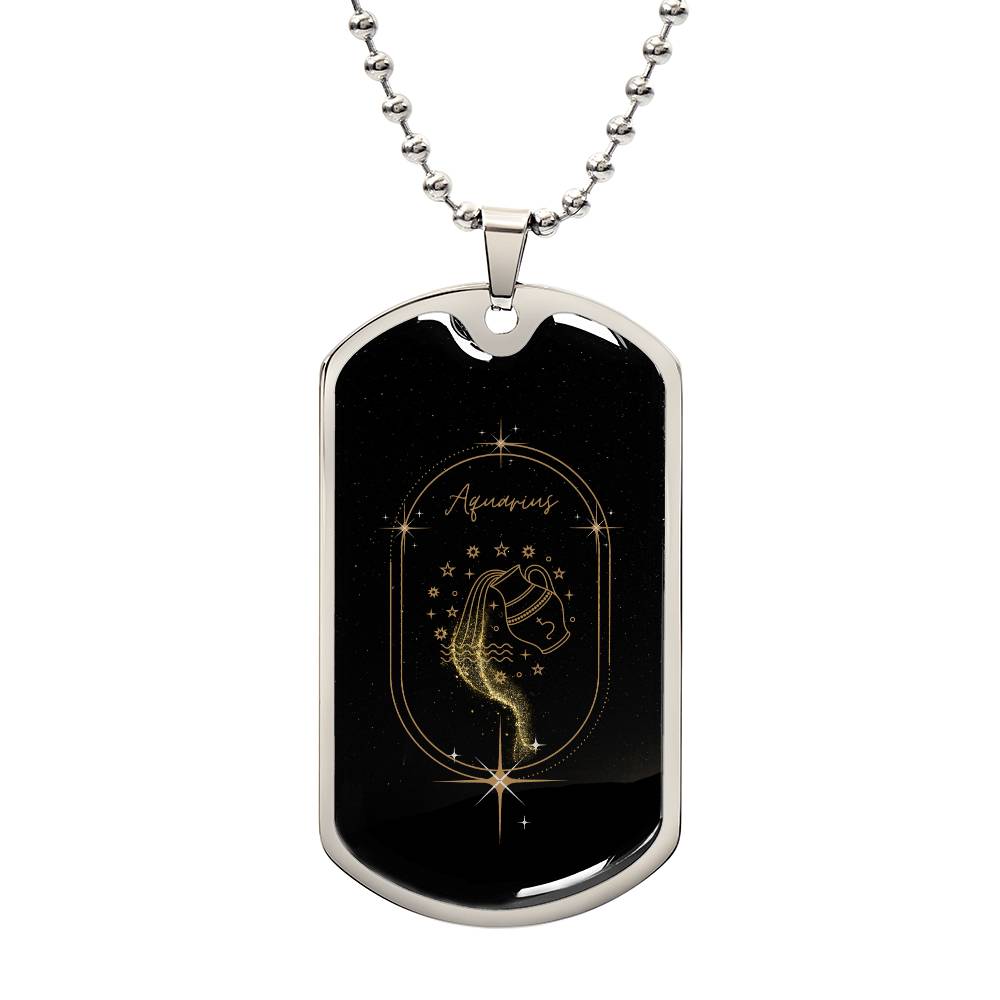 Aquarius Dog Tag