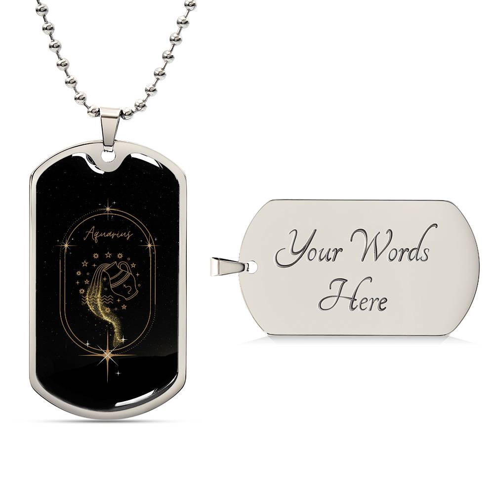 Aquarius Dog Tag