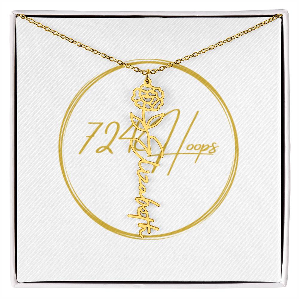 Flower Name Necklace