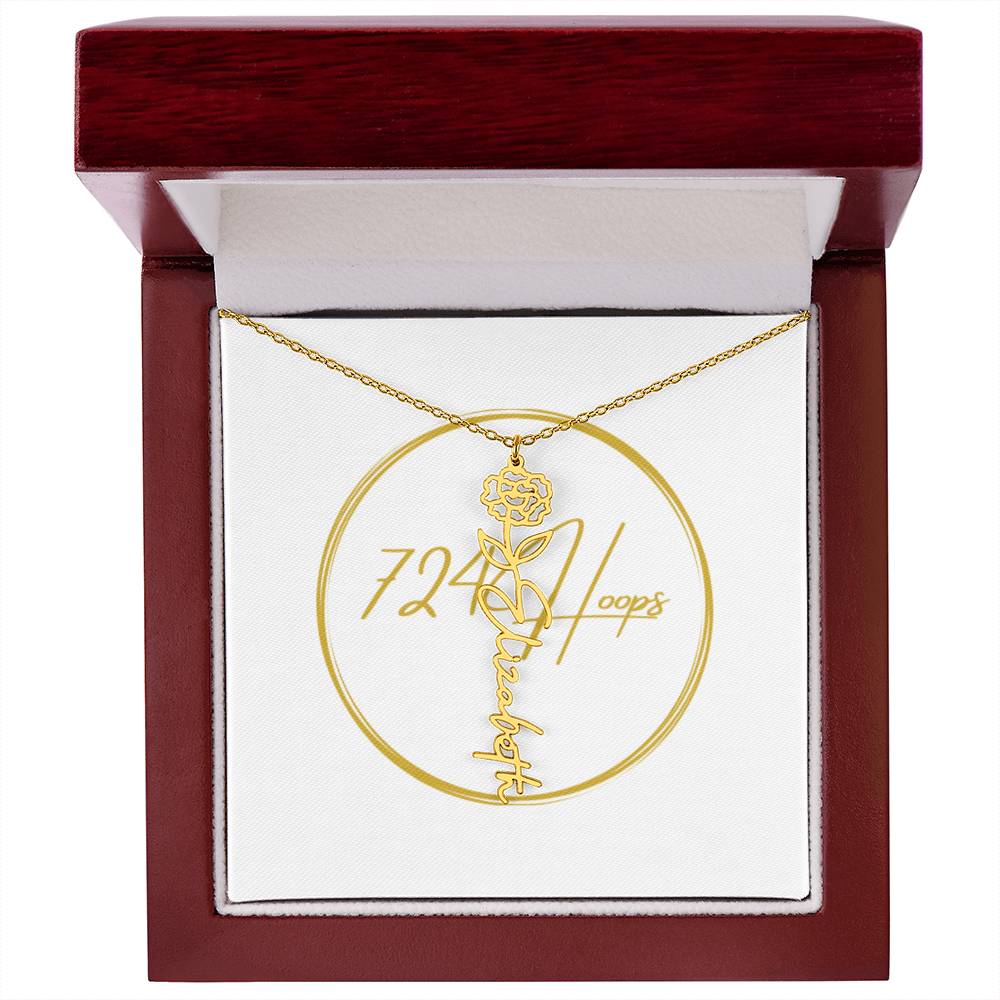 Flower Name Necklace