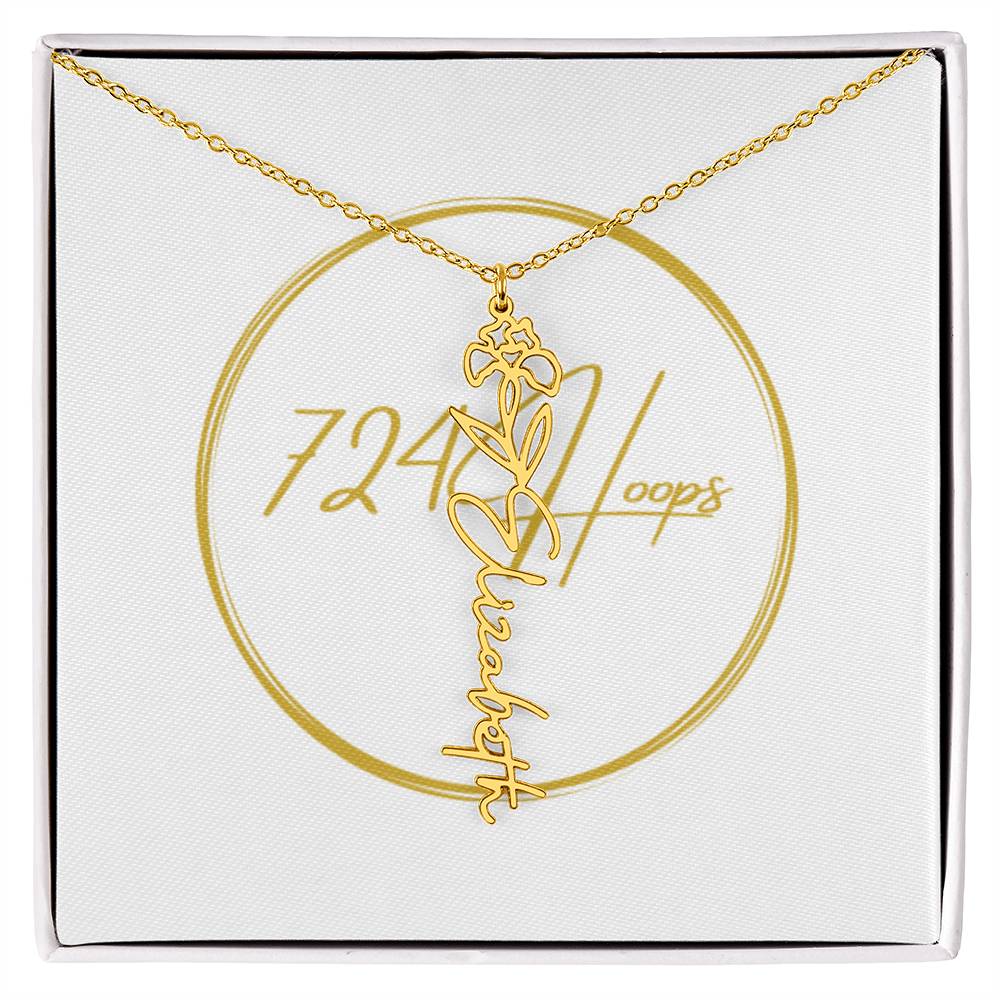 Flower Name Necklace