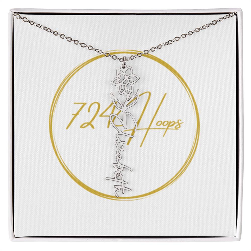 Flower Name Necklace