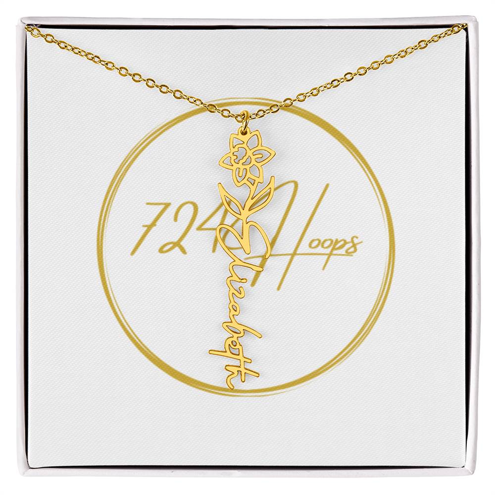 Flower Name Necklace