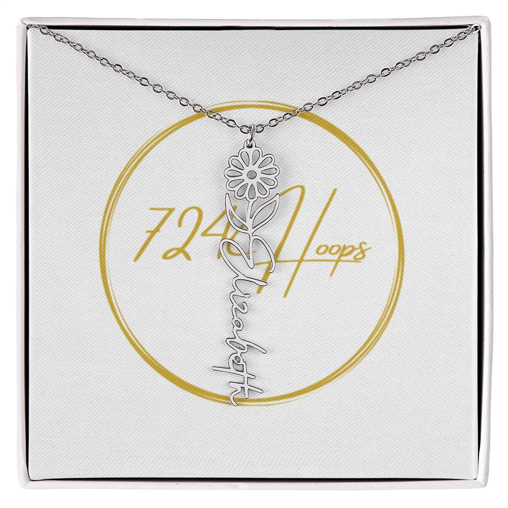 Flower Name Necklace