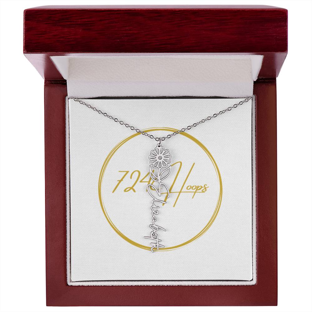 Flower Name Necklace