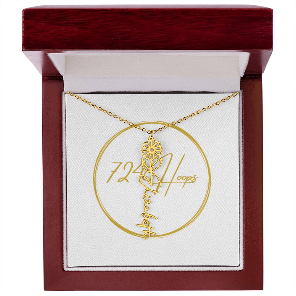 Flower Name Necklace