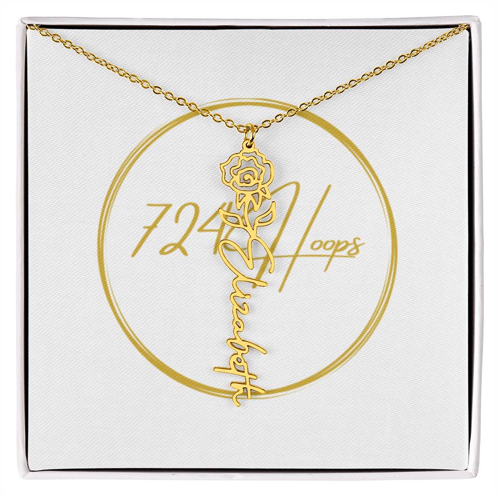 Flower Name Necklace