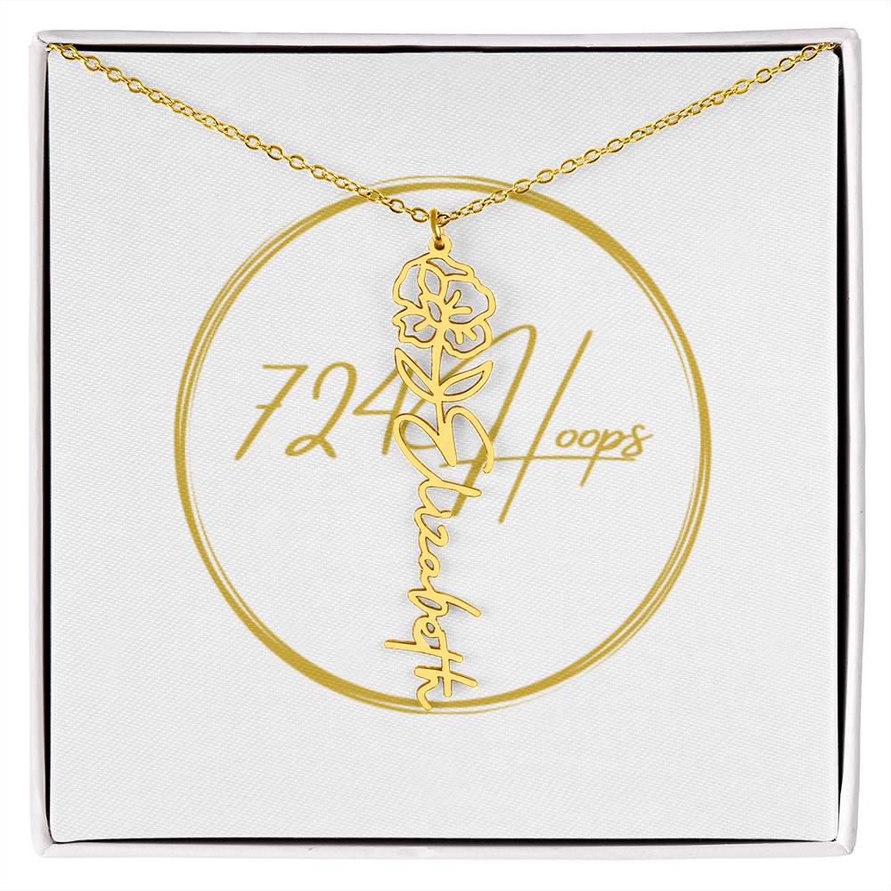 Flower Name Necklace