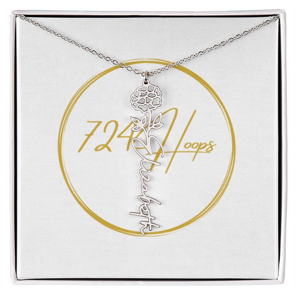 Flower Name Necklace