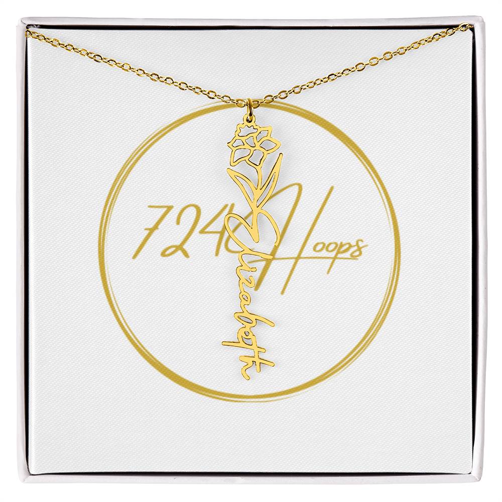 Flower Name Necklace
