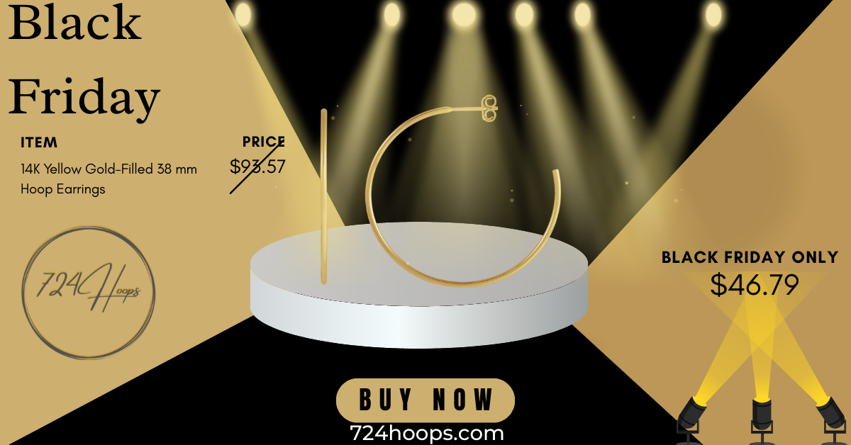 14K Yellow Gold-Filled 38 mm Hoop Earrings