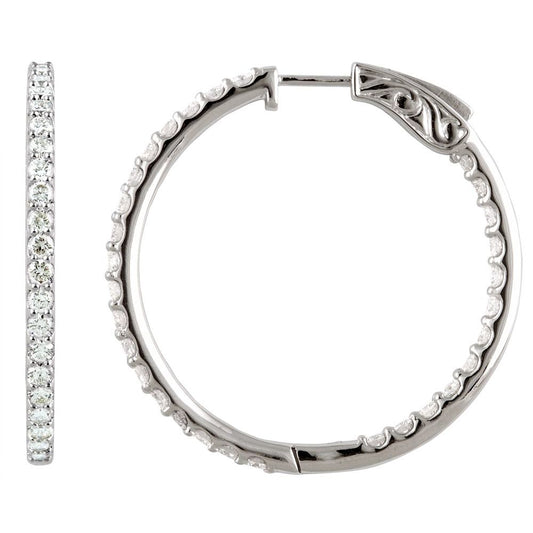 INSIDE-OUTSIDE HOOP EARRINGS Sterling Silver Inside-Outside Hinged Hoop Earrings