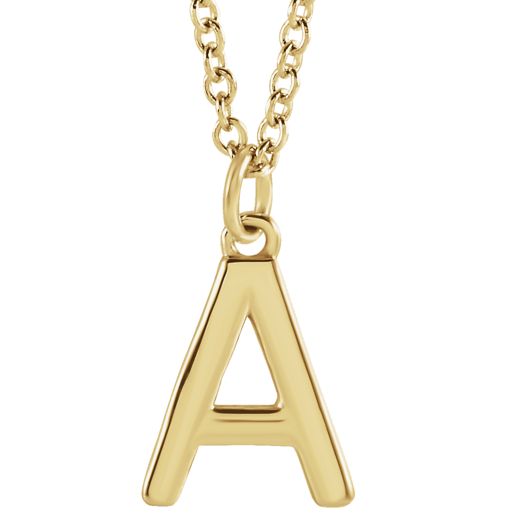 18K Yellow Gold-Plated Sterling Silver Initial Dangle 18" Necklace