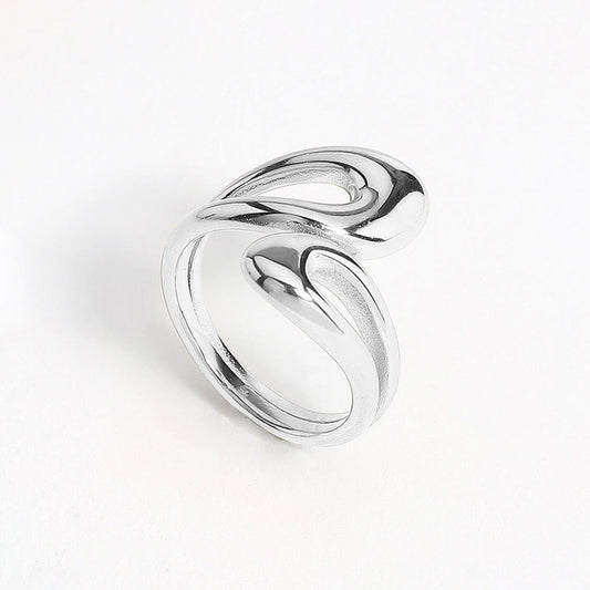 Stainless Steel Teardrop Wrap Ring – Hypoallergenic