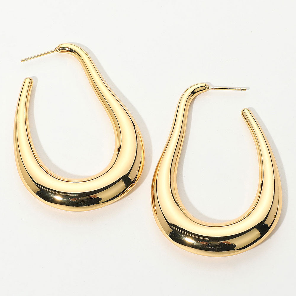 Open Teardrop Hoop Earrings
