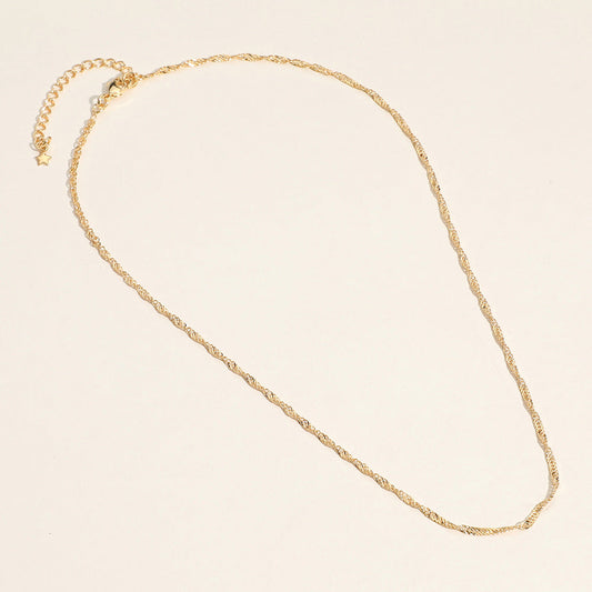 18K Gold Filled Singapore Chain Necklace – Hypoallergenic