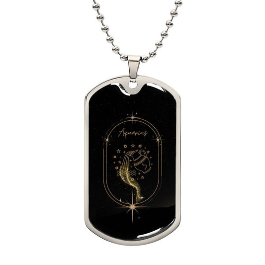 Aquarius Dog Tag